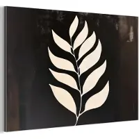 MuchoWow Aluminium schilderij 120x80 cm - Wanddecoratie metaal - Blad - Wit - Minimalistisch - Metalen muurdecoratie woonkamer - Decoratie industrieel - Foto op dibond - Industriële accessoires slaapkamer