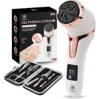 Beeperfect Elektrische Eeltverwijderaar met Stofzuigsysteem - Voetvijl - Eeltvijl - IPX7 Waterdicht - Inclusief 6 Eeltschijven - Incl. pedicure set