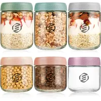 Equivera Overnight Oats Potjes - Muesli Beker - Mason Jar - Havermout - Set - Must have voor jouw ontbijt