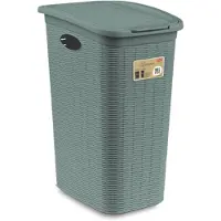 Stefanplast Wasmand met deksel 'Elegance' - 36 Liter - Met ventilatie - 100% Gerecycled kunststof - Groen