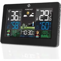 Equivera Weerstation Binnen en Buiten - Hygrometer - Thermometer - Digitaal voor Binnen en Buiten - Luchtvochtigheidsmeter - Geavanceerde Versie