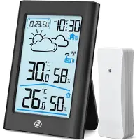 Equivera Weerstation Binnen en Buiten - Hygrometer - Thermometer - Digitaal voor Binnen en Buiten - Luchtvochtigheidsmeter - Geavanceerde Versie