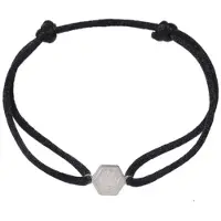 Go Dutch Label Armband touw 5 hoek love Silver/Black B2351-1