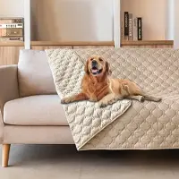 BOTC Hondendeken Bank - Waterbestendig - Dubbelzijdige - 130x200cm - Fleece Plaid Hond Kat Huisdier - Bankbeschermer - Beige
