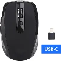 TOJ Draadloze Ergonomische Muis - Optische Laptop Muis - 1600DPI - 2.4GHZ USB-C Ontvanger - Zwart