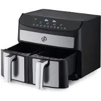 Equivera Dubbele Airfryer - Dubbele Mand - Dual Cook - Heteluchtfriteuse - Verschillende Programma's - Dual Zone - Mega