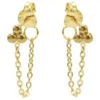 Karma oorbel Chain Triple Dots Zilver Goldplated-M1823