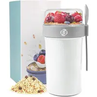 Equivera Overnight Oats Potjes - Muesli Beker - Mason Jar - Havermout - Set - Must have voor jouw ontbijt