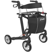 Mobilex Gepard - Carbon rollator - Comfort banden - Zithoogte 62 cm - Opvouwbaar - binnen en buiten - Inclusief tas, rugband en stokhouder - Zwart