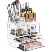 BOTC Make Up Organizer - Skincare Organizer - 4 laden - Organizer Make Up - 29X23.5X13cm - Transparant