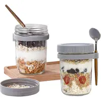 Equivera Overnight Oats Potjes - Muesli Beker - Mason Jar - Havermout - Set - Must have voor jouw ontbijt