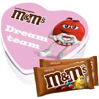 M&M's geschenkdoos hartje 'Dreamteam' - met chocoladesmaak - chocoladecadeau - 2 zakjes - 90g