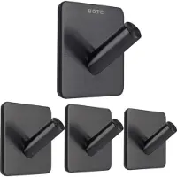 BOTC Handdoekhouder RVS - Handdoekhaakjes Zelfklevend - 4 Stuks - Handdoek Klem - Rechthoekige Handdoek - Zwart
