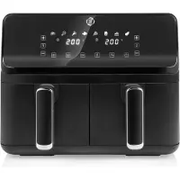 Equivera Dubbele Airfryer - Dubbele Mand - Dual Cook - Heteluchtfriteuse - Verschillende Programma's - Dual Zone - Mega