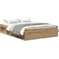 vidaXL Bedframe zonder matras bewerkt hout artisanaal eikenkleurig