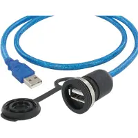 Encitech 1310-1015-01 USB-kabel USB 3.2 Gen 1 (3.1 Gen 1) 0,5 m USB A Zwart, Blauw