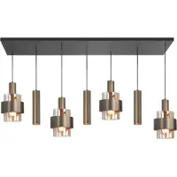 Highlight 7 Lichts Hanglamp Marrone Zwart Met Koper Brons