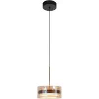 Highlight Hanglamp Enzo 1-lichts Brons/Amber Glas