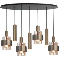 Highlight Hanglamp Marrone 7-lichts Ovaal Brons/Amber