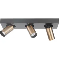 Highlight Eliano Opbouwspot | 3x Mini GU10 Max 5W | Dimbaar | Zwart/Brons