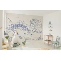 Komar Kinderbehang Disney Winnie the Pooh Blue Ink (1 stuk)