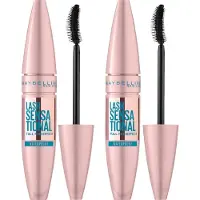 Maybelline New York - Lash Sensational Mascara - Very Black Waterproof - Zwarte Waterproof Volume Mascara - 2x 9,5 ml