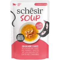 Schesir Cat Soup met zalm en wortel natvoer kat (zakjes) 4 dozen (48 x 40g)