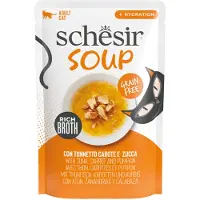 Schesir Cat Soup met tonijn, wortel en pompoen natvoer kat (zakjes) 4 dozen (48 x 40g)