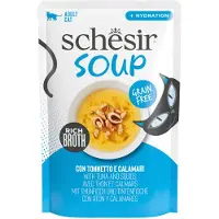 Schesir 12x Complementary In Soep Kattenvoer Nat Tonijn & Inktvis 40 Gr