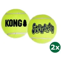Kong squeakair tennisbal geel met piep 2x medium 6,5 cm 6 st