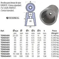 Tecnoseal Wortelasanode 0.39kg Zilver 35 mm