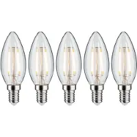Paulmann led-filamentlamp 5er Pack 2,6W Kerze E14 klar 2700K (5 stuks)