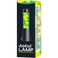 I-Total Lavalamp - Lava Lamp - Sfeerlamp - 30x9 cm - Glas/Aluminium - 25W - Groen met witte Lava - Zwart - XL2458