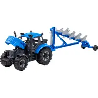 Cavallino Tractor met Ploeg Blauw, Schaal 1:32