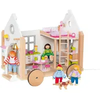 Goki Poppenhuis - Tiny House Hygge - Hout En Tekstiel - 38X27X33Cm - 3 Jaar