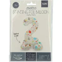Folat Staande folieballon joyful party cijfer 2 -72cm