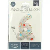 Folat Staande folieballon joyful party cijfer 6 -72cm