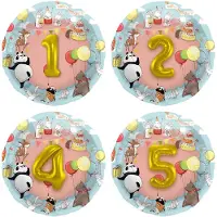 Folat 3d folieballon dieren met leeftijd, 1-5 jr.