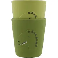 Trixie Silicone cup 2-pack - Mr. Dino - Twee drinkbekers voor Kinderen - In voedselveilig silicone - Groen