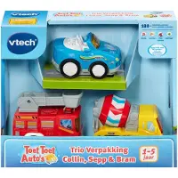 Vtech Toet Toet Auto's - Trio Pack Collin Cabrio, Sepp Cementwagen, Bram Brandweer - Speelfiguur - Speelgoed Auto - Interactief Babyspeelgoed - Vanaf 1 jaar