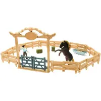 MOJO Farmland Western Ranch met Paard en Cowboy Speelset - 380064