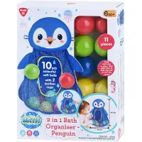 Playgo Play badspeelgoed opberger pinguin - bad organizer met ballen 11-delig.