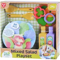 Play salade speelset biologisch plastic 20-delig kinderspeelgoed.