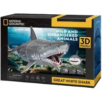 Cubicfun 3D Puzzel - National Geographic Witte Haai (72 stukjes)
