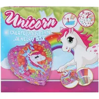Unicorn Sieradendoos eenhoorn karton knutselset voor kinderen multicolor.