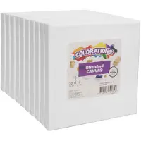 Colorations Canvas Speelset, 10 stuks, wit, 10x10 cm, voor creatief gebruik