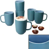 Ritzenhoff & Breker Set van 6 Jasper oceaan blauwe aardewerk koffiemokken - 414271