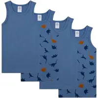 Sanetta Onderhemd marine / donkerblauw / karamel