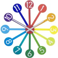 Nextime Colour Guide - Klok - Rond - Kunststof - Ø60 cm - Multi