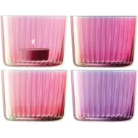 LSA International Theelichthouder L.S.A. Gems Pink 6 cm (Set van 4)
